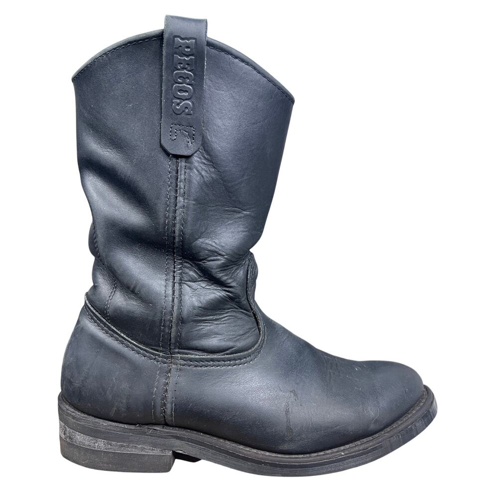 Vintage Red Wing Pecos 1116 Black Leather Soft Toe Work Boots Mens 9.5 D